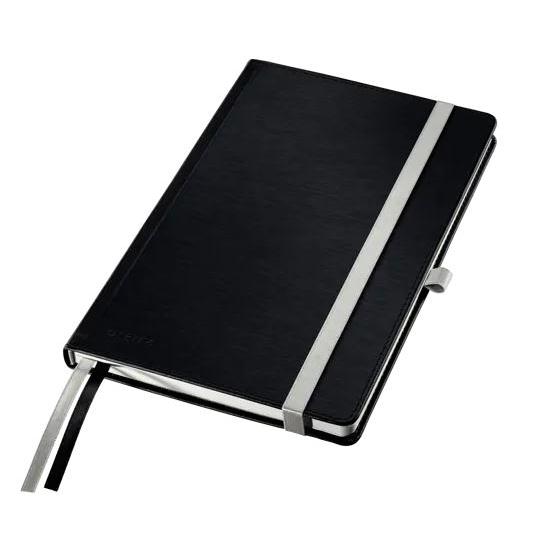 Photo de Cahier Style couverture rigie A5 quadrillé - noir - 44861094