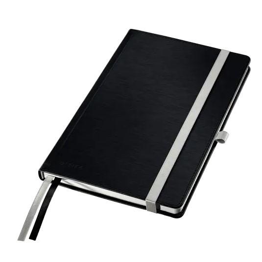 Photo de Cahier Style couverture rigie A5 ligné - noir - 44851094