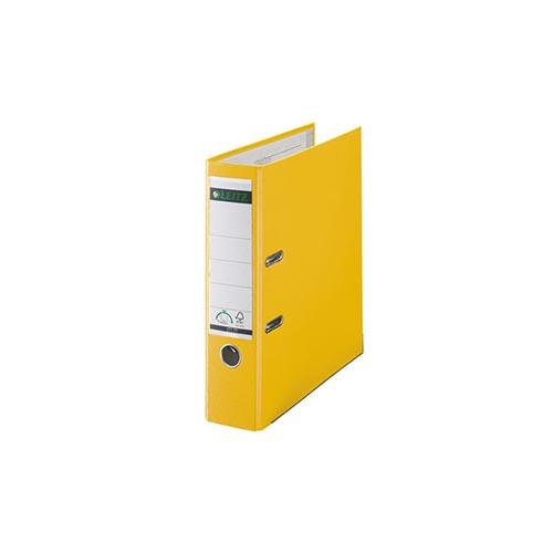 Photo de Classeur plastique PP 180° Leitz - dos 8 cm - A4 - Jaune - Leitz