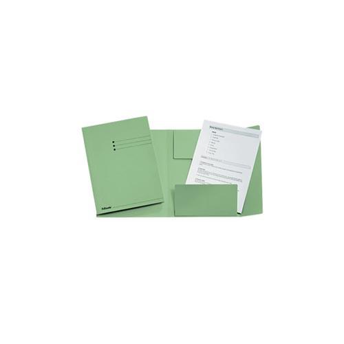 Photo de Fardes 3 rabats Folio carton manille 275 gr - Vert - Esselte