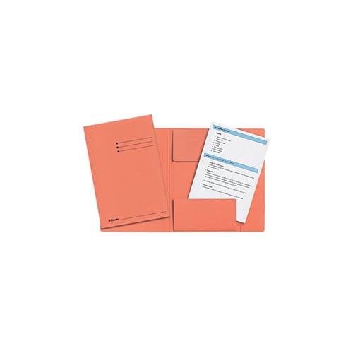 Photo de Fardes 3 rabats Folio carton manille 275 gr - Orange - Esselte