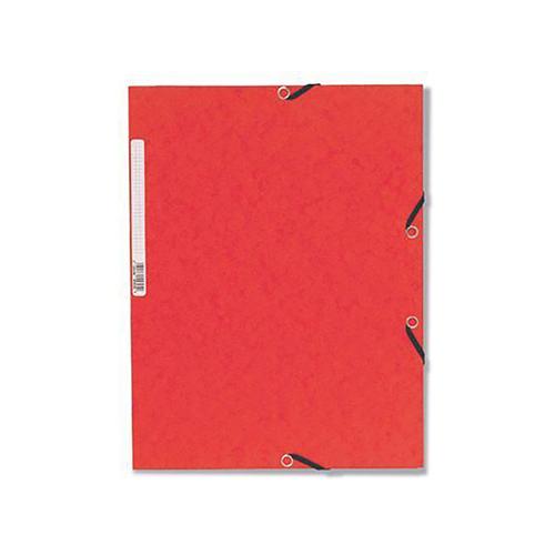 Foto van Mappen met 3 kleppen en elastiek - pak van 10 A4 - Rood - Exacompta