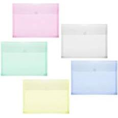 Photo de Enveloppes soufflet A4 avec velcro - lot 10 ASSORTI - 251665