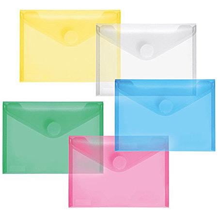 Photo de Enveloppes soufflet A5 avec velcro - lot 10 ASSORTI - 251501