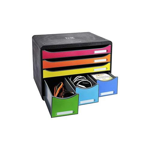 Photo de Store-box maxi - 6 tiroirs - Multicolore - Exacompta