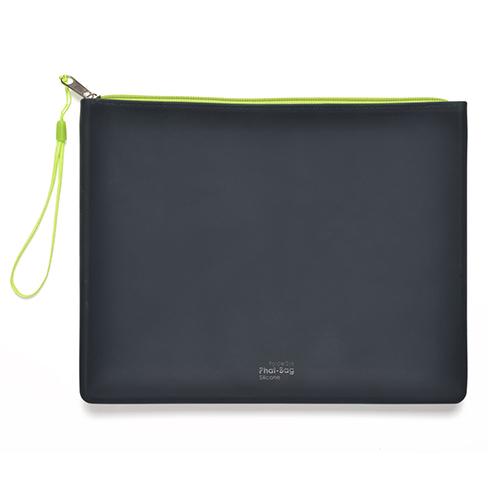 Photo de Pochette zippée en silicone - A5 - Noir - Foldersys