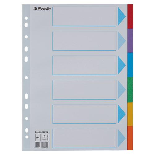 Photo de Intercalaire - 160gr - A4 - 6 onglets - Multicolore - Esselte