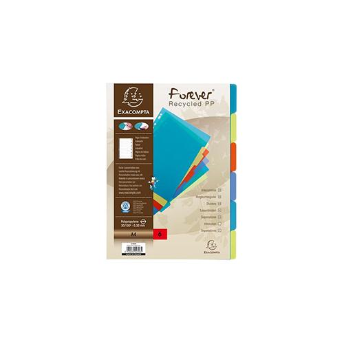 Photo de Intercalaires Premium A4 PP Forever - 6 touches - Exacompta