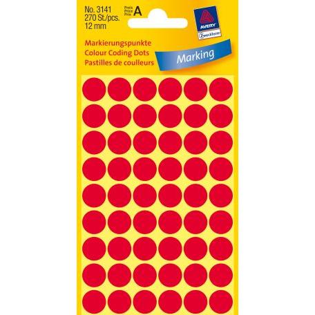 Foto van Gekleurde labels - diam.12mm - Rood - Zweckform