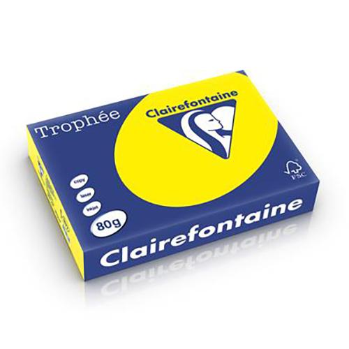 Photo de Papier Clairefont. Trophée-A4-80 g-jaune soleil - Jaune - Trophee