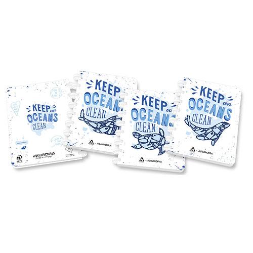 Photo de Cahier Adoc Keep Our Oceans Clean - A5 - 5x5 - Blanc - Aurora