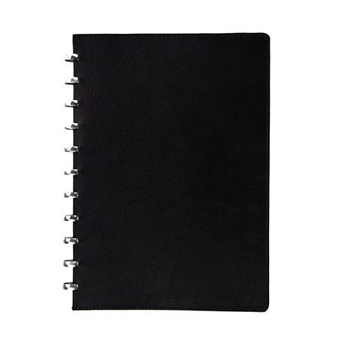 Photo de Cahier Atoma Pur couverture cuir - A4 - quadrillé - Noir - Atoma