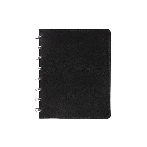 Photo de Cahier Atoma Pur couverture cuir - A5 - quadrillé - Noir - Atoma