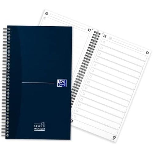 Photo de Cahier spiralé - Task Manager - 14x24 cm - Noir - Oxford