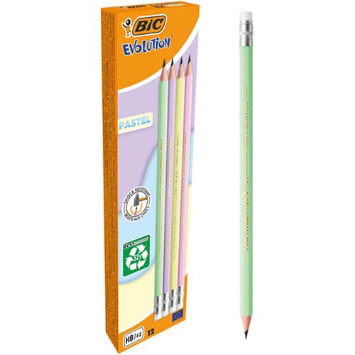 Photo de Crayon Ecolution - HB avec gomme - Noir - Bic