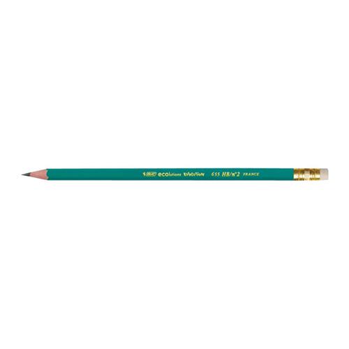 Foto van HB Nr. 2 Grafietpotloden + Gum - Ecolution - Doos van 13 - Veelkleurig - Bic
