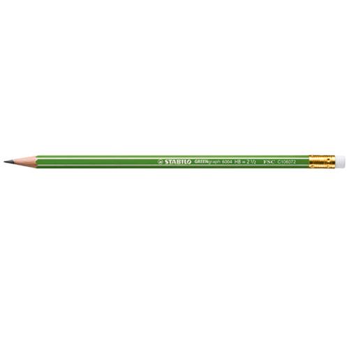 Photo de Crayons graphite HB + Gomme - Stabilo Greengraph - Multicolore - Stabilo