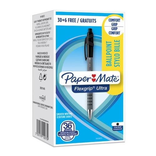 Photo de Stylo bille - Flexgrip ultra - Value Pack - Papermate - Noir - Papermate