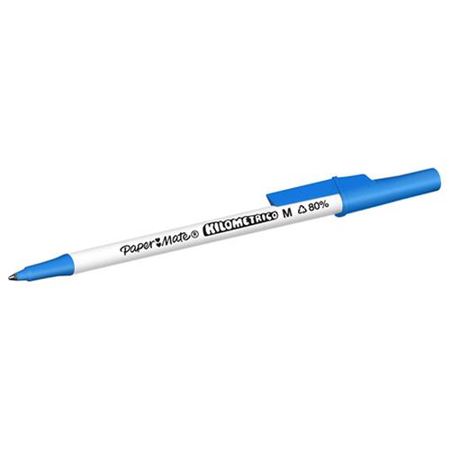 Photo de Stylo-bille non rétractable - Kilometrico - 1mm - Bleu - Paper Mate