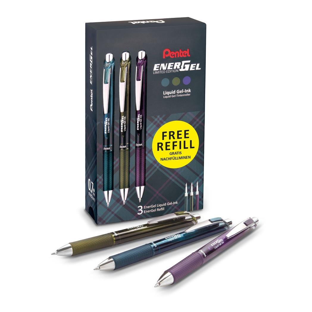 Foto van Set 3 Roller Energel XM 0.7mm + recharge  BL77A2