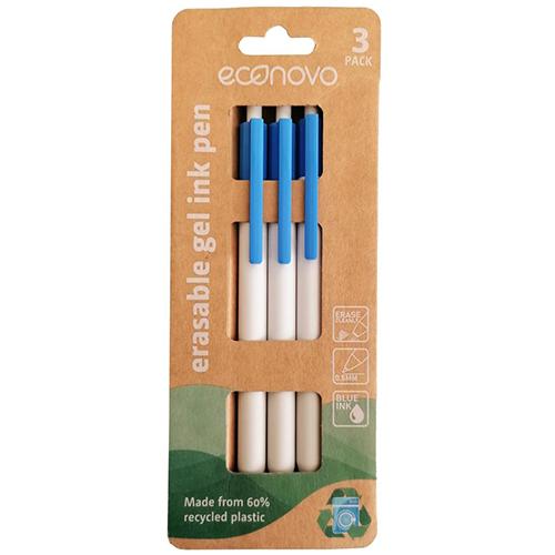 Foto van Set van 3 uitwisbare gelpennen - Blauw - Econovo