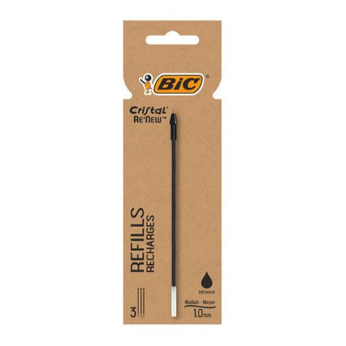 Photo de Recharge pour Bic Cristal Re-new noir - Noir - Bic