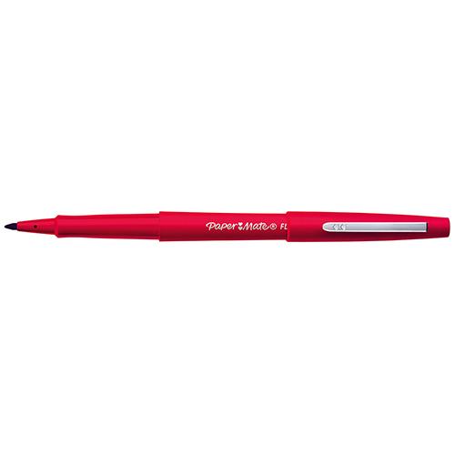 Photo de Feutre nylon - pointe large - Flair - Rouge - Papermate