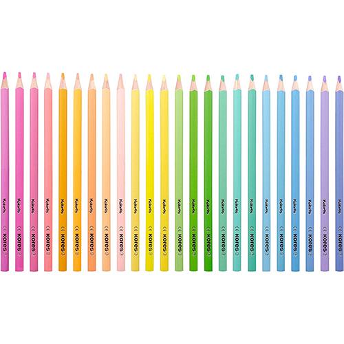 Photo de Pochettes de 24 crayons de couleur pastel - Multicolore - Kores