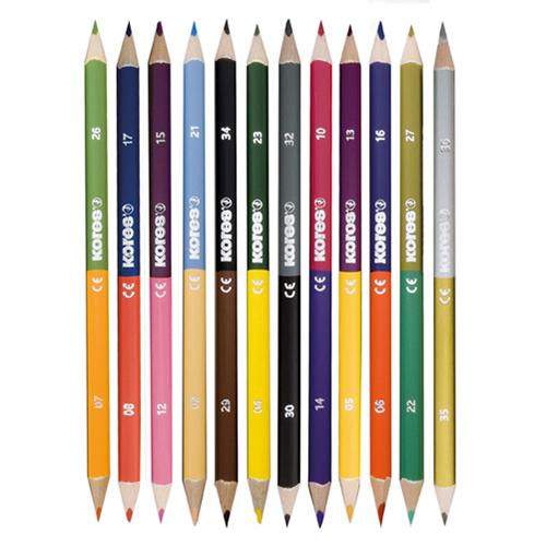 Photo de Boîte de 12 crayons de couleur Kolores Duo - Multicolore - Kores