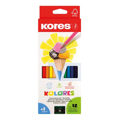 Photo de Boîte de 12 crayons de couleur Kolores - Multicolore - Kores