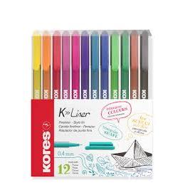 Photo de Feutre pointe fine Kores - set de 12 couleurs - FL28112