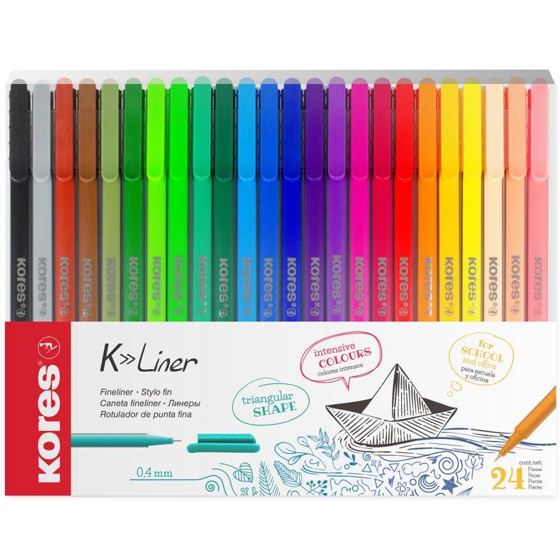 Photo de Feutre pointe fine Kores - set de 24 couleurs - FL28124