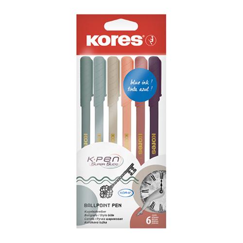 Photo de Stylo-bille K-pen K0R-M -  lot de 6 vintage - Multicolore - Kores