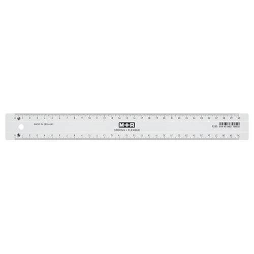 Photo de Latte plasique 30 cm double échelle - Transparent - M+R