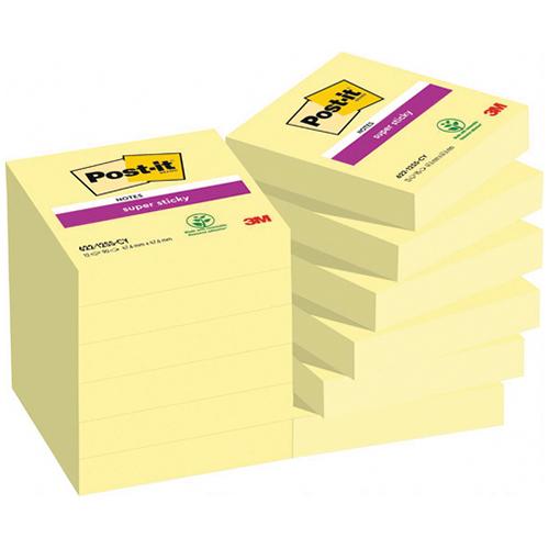 Photo de Bloc repositionnable Post-it jaune  - Super Sticky