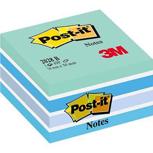 Photo de Bloc repos. Post it cube 76*76mm bleu - Post-it