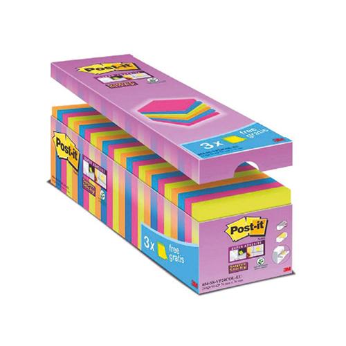 Photo de Pack Post-it Néon : 21 + 3 GRATUITS - Super Sticky