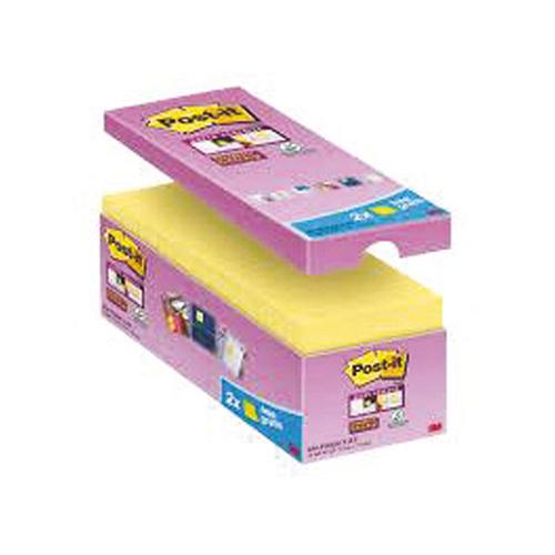 Photo de Post-it Super Sticky - 76 x 76 mm - Tour de 14+2 - Jaune - Super Sticky