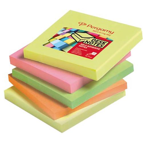 Photo de Notes - 76x76mm néon - 12 blocs de 100 - Multicolore - Pergamy