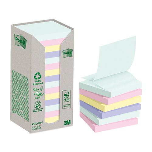 Photo de Tour Post-it Z-notes recyclées 76x76 mm - Multicolore - Post-it