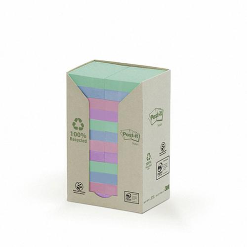 Photo de Tour 24 Post-it recyclé arc-en-ciel - 51x38mm - Multicolore - Post-it