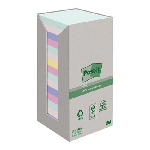 Photo de Tour 16 Post-it recyclé arc-en-ciel - 76x76mm - Multicolore - Post-it