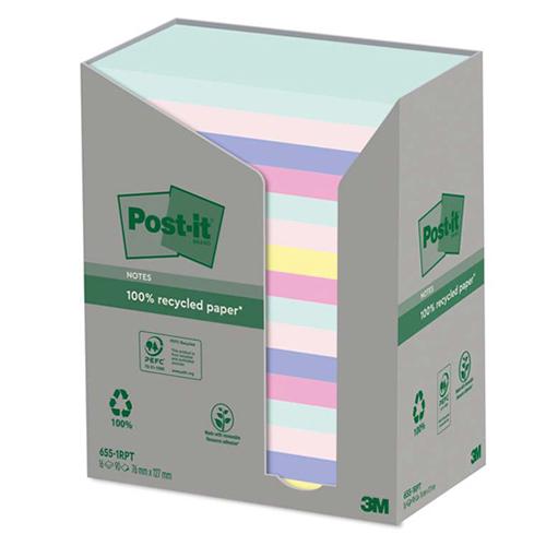 Photo de Tour 16 Post-it recyclé arc-en-ciel - 127x76mm - Multicolore - Post-it