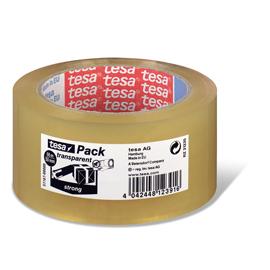 Foto van Sterke transparante tape -50mmx66m - verpakking van 6 - Transparant - Tesa