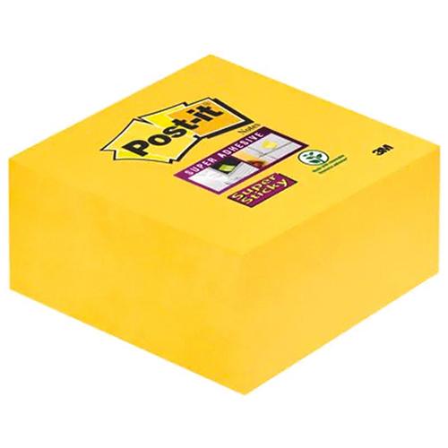 Photo de Bloc repos. Post it cube 76*76mm jaune super sticky - Jaune - Post-it