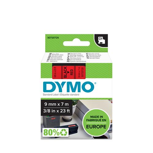 Photo de Ruban Dymo - 9 mm x 7 m - noir sur rouge - Multicolore - Dymo