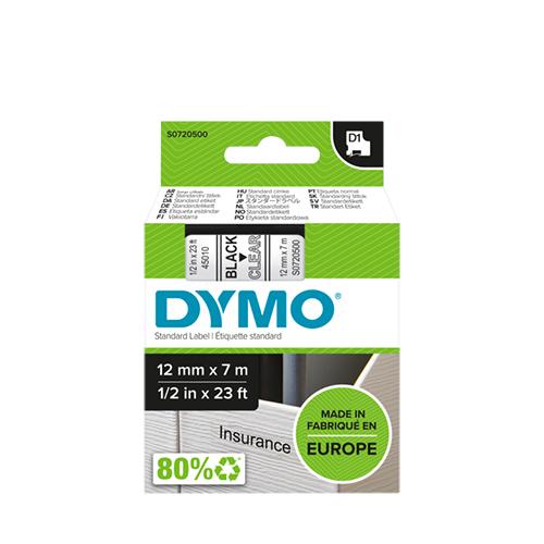 Photo de Ruban Dymo - 12 mm x 7 m - noir sur transparent - Multicolore - Dymo