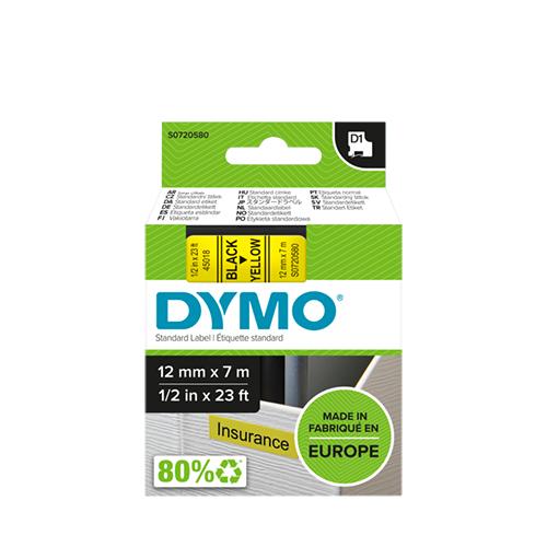 Photo de Ruban Dymo - 12 mm x 7 m - noir sur jaune - Multicolore - Dymo