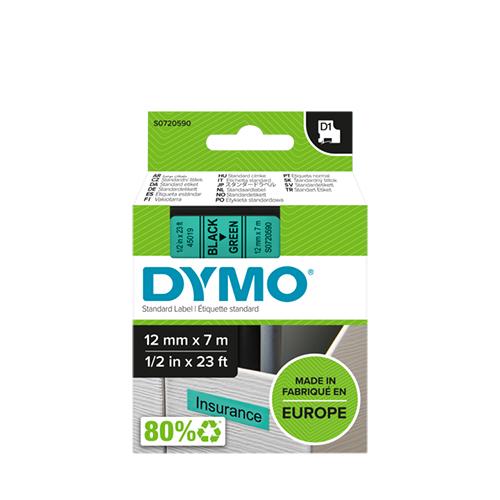 Photo de Ruban Dymo - 12 mm x 7 m - noir sur vert - Multicolore - Dymo