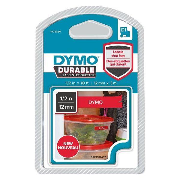 Photo de Ruban Dymo Durable - 12 mm x 3m - blanc sur rouge - Multicolore - Dymo